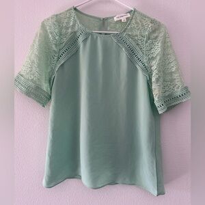 Always Light Green Lace Sleeve Blouse